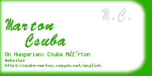 marton csuba business card